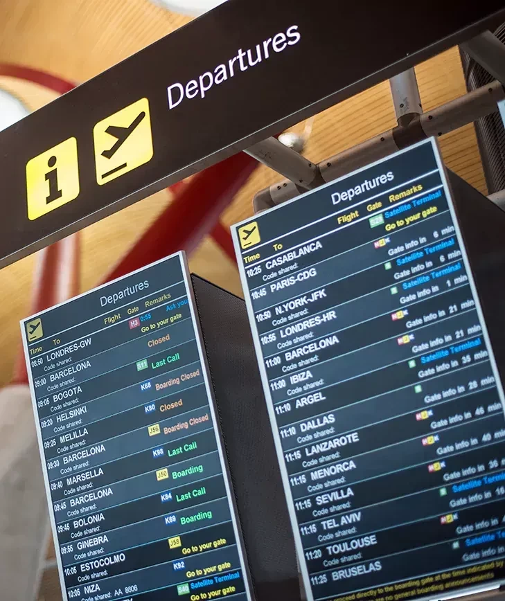 An airline's departure schedule