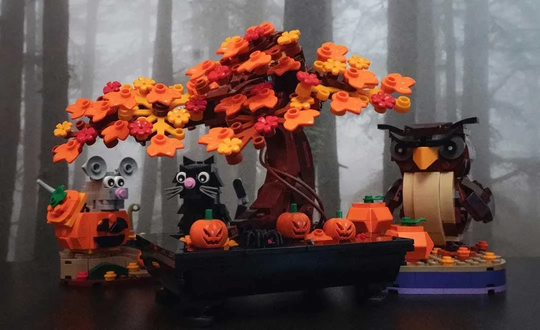 Lego model of Halloween owl toy